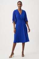 Joseph Ribkoff Fit & Flare Dress With Chiffon Draped Sash Style 261710