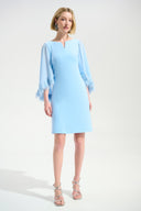 Joseph Ribkoff A-Line Dress With Chiffon Cape And Novelty Trim Style 261715