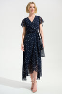 Joseph Ribkoff Wrap Dress With Ruffle Detail Style 261739