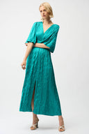 Joseph Ribkoff Fit & Flare Pleated Dress with Knot Waist Detail Style 261962