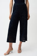 Joseph Ribkoff Culotte Pants With Open Stitch Border Style 261975