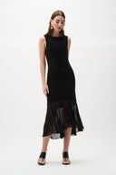 Joseph Ribkoff Silky Knit And Chiffon Flounce Dress Style 262035