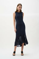 Joseph Ribkoff Silky Knit And Chiffon Flounce Dress Style 262035