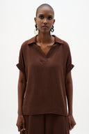 Joseph Ribkoff Boxy Top With Shirred Sleeves Style 262078