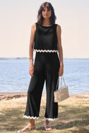Joseph Ribkoff Culotte Jumpsuit With Contrast Trim Style 262144