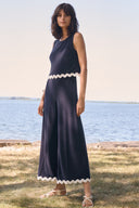 Joseph Ribkoff Culotte Jumpsuit With Contrast Trim Style 262144