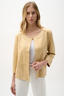 Joseph Ribkoff Foiled Faux Suede Boxy Jacket With Stud Details Style 262905