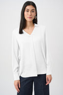Joseph Ribkoff Satin Shirt-Collar Tunic Style 263025