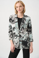 Joseph Ribkoff Silky Knit Abstract Print Straight Blazer Style 263056