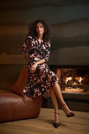 Joseph Ribkoff Printed Silky Knit Fit And Flare Dress Style 263077