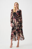 Joseph Ribkoff Chiffon Printed Fit and Flare Wrap Dress Style 263739