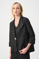 Joseph Ribkoff Textured Lapel-Collar Trapeze Jacket Style 263761