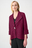 Joseph Ribkoff Textured Lapel-Collar Trapeze Jacket Style 263761