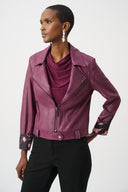 Joseph Ribkoff Foiled Faux Suede Fitted Jacket Style 263907