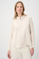 Joseph Ribkoff Satin Shirt collar Top Style 264050