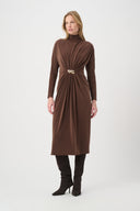 Joseph Ribkoff Draped Waist Turtleneck Dress Style 264065