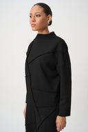 Joseph Ribkoff Embellished Seams Boxy Top Style 264081