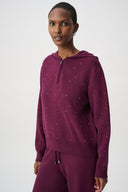 Joseph Ribkoff Embellished Hooded Pullover Sweater Style 264618