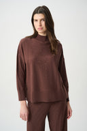 Joseph Ribkoff Sequin Mock-Neck Sweater Style 264930