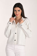 Frank Lyman Jeweled Collared Denim Jacket Style 266509