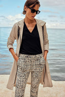 Joseph Ribkoff Moonstone Hooded Trapeze Coat Style 241068