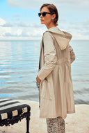 Joseph Ribkoff Moonstone Hooded Trapeze Coat Style 241068