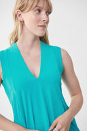 Joseph Ribkoff Aruba Blue Sleeveless V-neck Tunic Style 161060