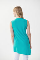 Joseph Ribkoff Aruba Blue Sleeveless V-neck Tunic Style 161060