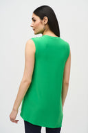 Joseph Ribkoff Island Green Sleeveless V-neck Tunic Style 161060