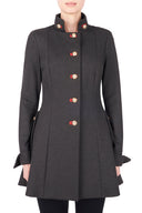 Joseph Ribkoff Charcoal Grey/Ruby Coat Style 173308