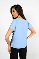 Frank Lyman Misty Blue Woven Top Style 181224