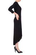 Joseph Ribkoff Black Dress With Fringes Style 191008