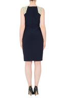 Joseph Ribkoff Midnight Blue/Gold Dress Style 191013