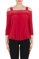 Joseph Ribkoff Lipstick Red Top Style 191136