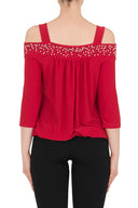Joseph Ribkoff Lipstick Red Top Style 191136