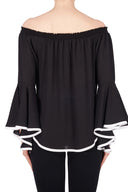 Joseph Ribkoff Black/Off-White Top Style 191256