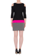 Joseph Ribkoff Black/White/Neon Pink Dress Style 191687