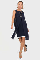 Joseph Ribkoff Midnight Blue/Vanilla Dress Style 192200