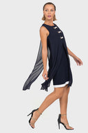 Joseph Ribkoff Midnight Blue/Vanilla Dress Style 192200