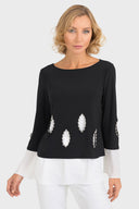 Joseph Ribkoff Black/Vanilla Tunic Style 193274