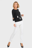 Joseph Ribkoff Black/Vanilla Tunic Style 193274