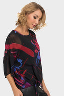 Joseph Ribkoff Black/Multi Top Style 193569