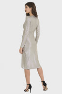 Joseph Ribkoff Grey/Gold Dress Style 194550 - 6 Joseph Ribkoff Grey/Gold Dress Style 194550 - 6