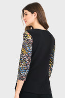 Joseph Ribkoff Black/Multi Tunic Style 194607