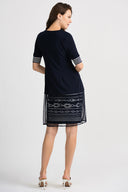 Joseph Ribkoff Midnight Blue/Vanilla Dress Style 201365