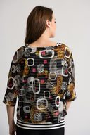 Joseph Ribkoff Black/Multi Top Style 202072