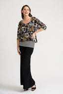 Joseph Ribkoff Black/Multi Top Style 202072