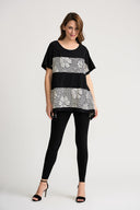 Joseph Ribkoff Black/Ecru Top Style 202285