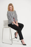 Joseph Ribkoff Black/ Off White Jacket Style 203402