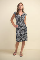 Joseph Ribkoff Black/White/Gold Dress Style 211245